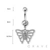 BUTTERFLY DANGLE 316L SURGICAL STEEL NAVEL RING